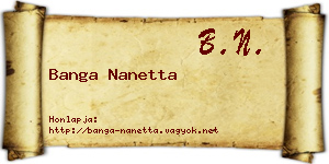 Banga Nanetta névjegykártya